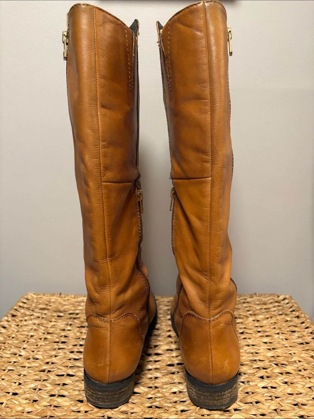 Steve Madden Tall Over-the-Knee Leather Boots in Cognac